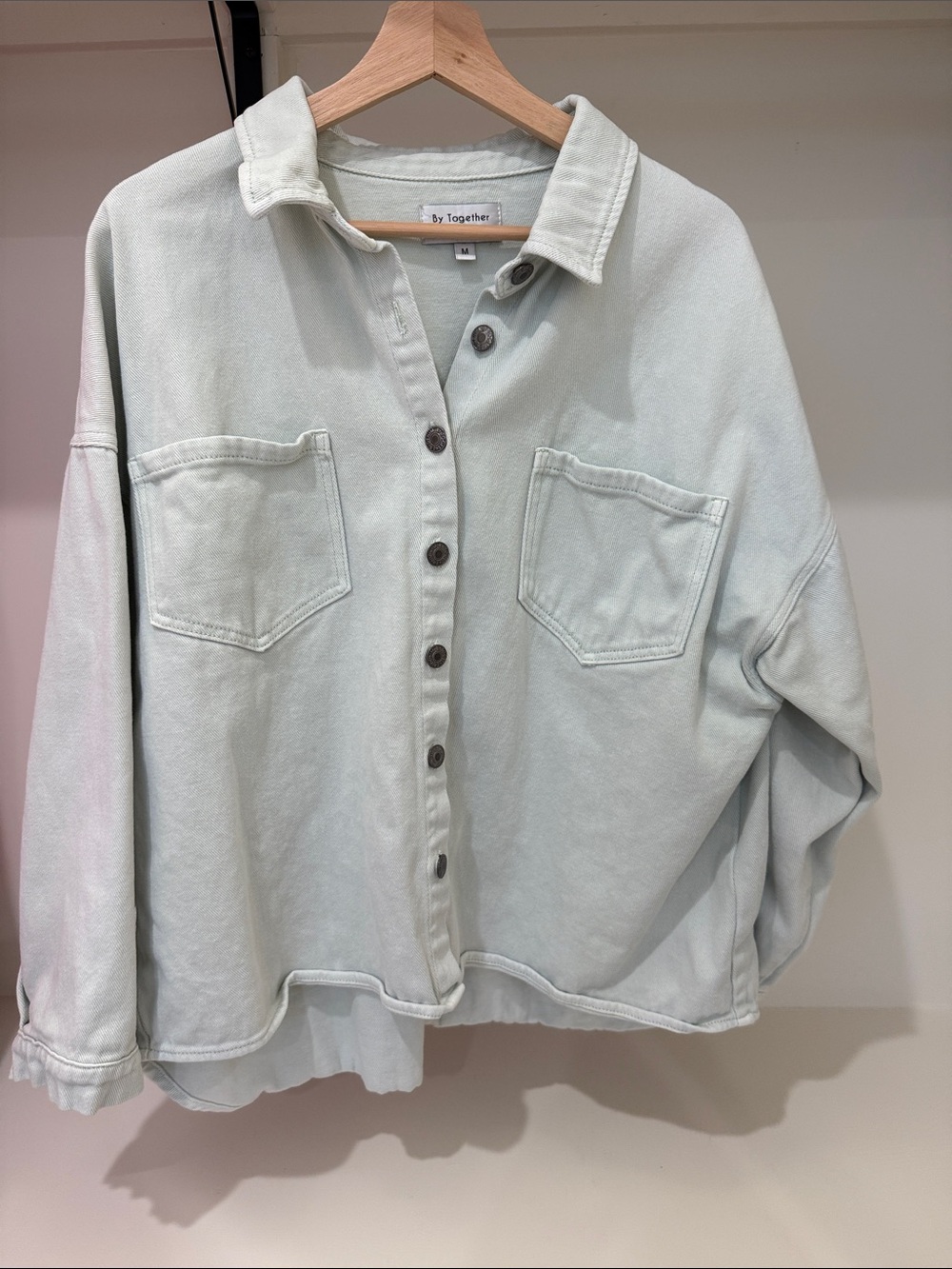 By Together Kids Mint Green Button-Front Overshirt